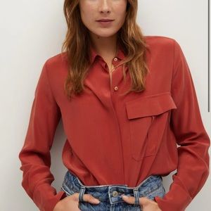 NEW MANGO 100% silk shirt